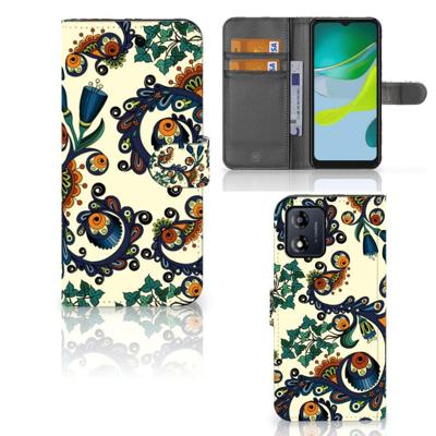 Wallet Case Motorola Moto E13 4G Barok Flower Wallet Case Motorola Moto E13 4G Barok Flower