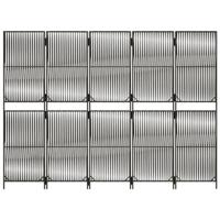 Kamerscherm 5 panelen poly rattan grijs - thumbnail