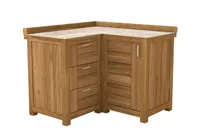 Passion Grills | Buitenkeuken Onderdeel | Milano Buitenkeukenkast Hoek 3 Lades + 1 Deur | 120 x 120 cm | Albastro Cream - thumbnail