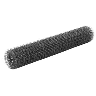 VidaXL Kippengaas 10x1 m staal met pvc coating grijs VidaXL Kippengaas 10x1 m staal met pvc coating grijs