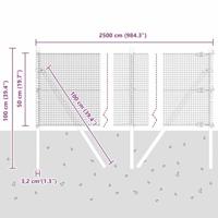 VidaXL Afrasteringspaal grijs 25 x 0,5 m (16 x 16 mm gaas) staal - thumbnail