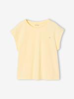 Effen Basics meisjesshirt met korte mouwen lichtgeel - thumbnail