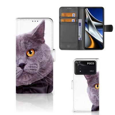 Xiaomi Poco X4 Pro 5G | Telefoonhoesje | Met pasjeshouder | Kat