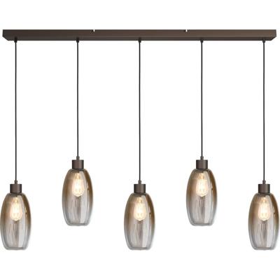 Masterlight Glazen hanglampOlive 5x Ø 15cm - cacao - 2431-15-130-5-02-15