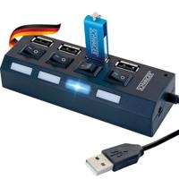 Schwaiger UH4013 USB 2.0-hub 4 poorten Zwart - thumbnail