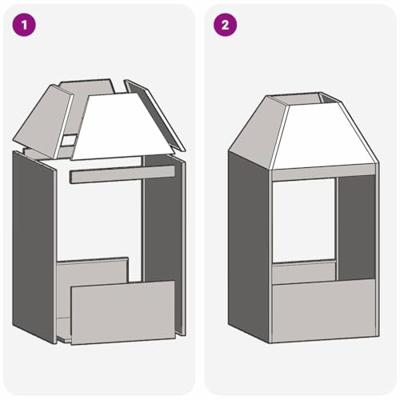 Vuurkorf Zwart 50 x 50 x 100 cm Koudgewalst staal