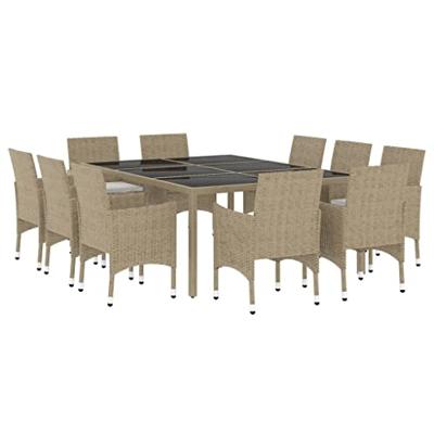 11-delige Tuinset poly rattan beige