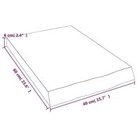 Wastafelblad 40x60x6 cm behandeld massief hout donkergrijs - thumbnail