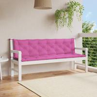 VidaXL Tuinbankkussens 2 st 200x50x7 cm stof roze - thumbnail