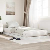 Vloer bedframe Wit 90 x 200 cm Bewerkt hout - thumbnail