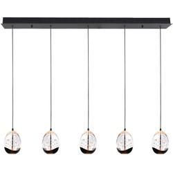 Highlight HanglampClear Egg zwart 5-lichts recht - H5458.20