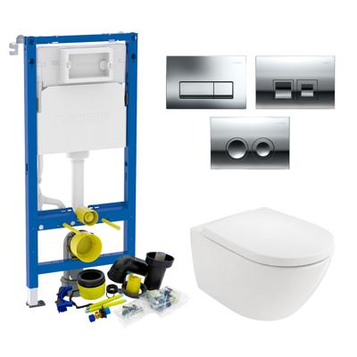 Geberit UP100 Toiletset Compleet | Inbouwreservoir | Villeroy & Boch Subway 3.0 | Drukplaat