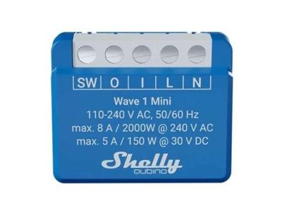 Shelly Qubino Wave 1 Mini LR Slimme schakelaar Z-Wave Blauw
