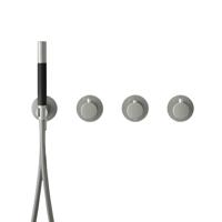 Hotbath Cobber afbouwdeel inbouw badendouche thermostaat met 2 stopkranen zonder uitloop geborsteld nikkel CB7071EXTGN - thumbnail