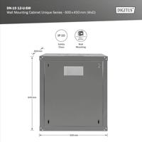Digitus DN-19 12-U-SW 19inch-wandkast (b x h x d) 600 x 643 x 450 mm 12 HE Zwart (RAL 9005) - thumbnail