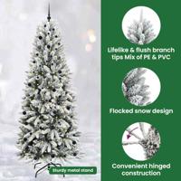 VidaXL Kunstkerstboom wit 240 cm pvc en plastic en staal en pe - thumbnail