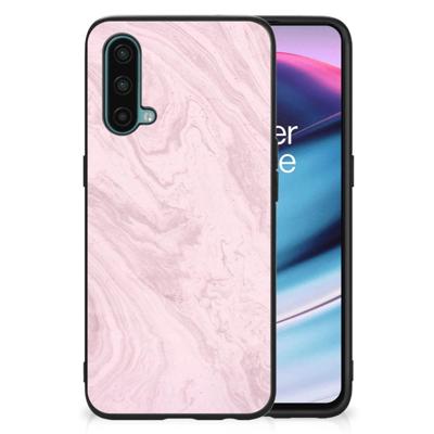 OnePlus Nord CE 5G Marmeren Print Telefoonhoesje Marble Pink - Origineel Cadeau Vriendin