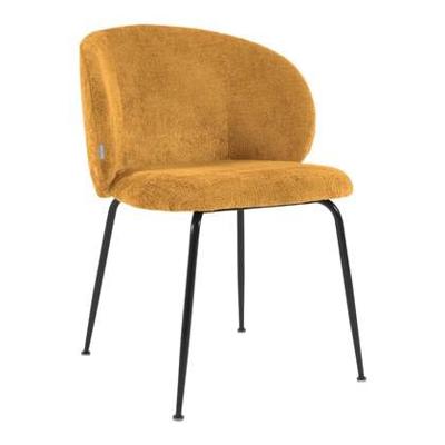 Kave Home Minna eetkamerstoel chenille Mosterd Kave Home Minna eetkamerstoel chenille Mosterd