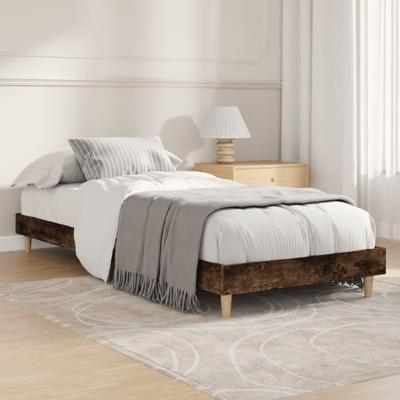 Bedframe zonder matras hout gerookt eikenkleurig 75x190 cm