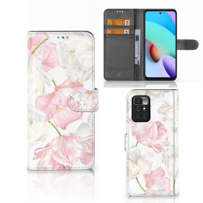 Xiaomi Redmi 10 Hoesje Lovely Flowers | Portemonnee hoesje Xiaomi Redmi 10 Hoesje Lovely Flowers | Portemonnee hoesje