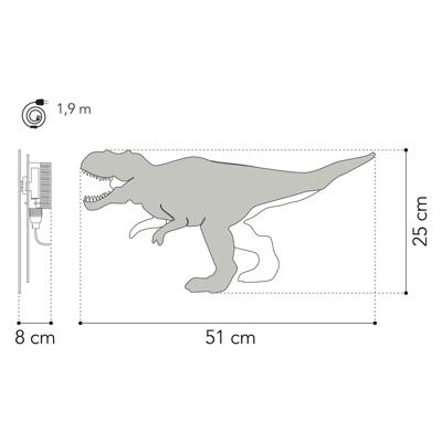 Van Tjalle En Jasper - dino wandlamp t-rex - hout