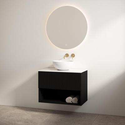 Badmeubelset Best Design Rigatti 78 cm Mat Zwart + Glans Wit Blad