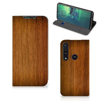 Motorola G8 Plus Book | Wallet Case | Donker Hout