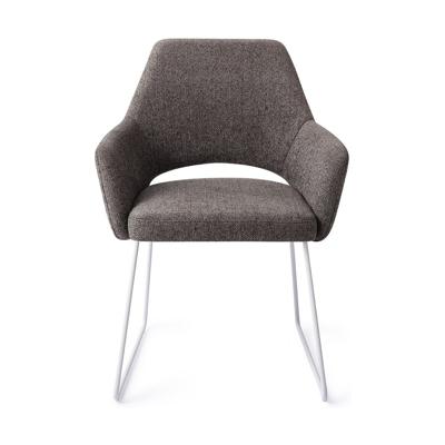 Jesper Home Eetkamerstoel 'Yanai' Slide White, kleur Amazing Grey