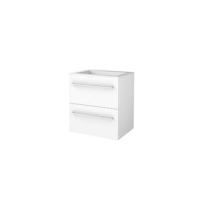 Basic-Line Start 46 Badkamermeubelset - 60 x 46 cm - Met Grepen - 2 Lades - Acryl Wastafel - Zonder Kraangat - Ice White