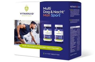 Vitakruid Multi Dag & Nacht Man Sport 100% Vegan 2 x 30 Vitakruid Multi Dag & Nacht Man Sport 100% Vegan 2 x 30