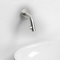 Clou Kaldur fonteinkraan 2x6.8cm korte uitloop met wandmontage RVS geborsteld CL/06.05.001.41 - thumbnail