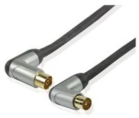 120 dB Coaxkabel Haaks Coax Male (IEC) - Coax Female (IEC) 5.00 m Zwart - thumbnail