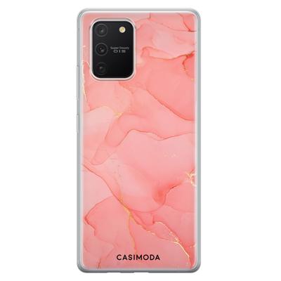 Samsung Galaxy S10 Lite siliconen hoesje - Marmer roze Samsung Galaxy S10 Lite siliconen hoesje - Marmer roze