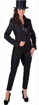 Slipjas cabaret zwart half gevoerd