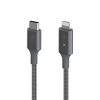 Parat USB-kabel USB-C stekker, Apple Lightning stekker 1.20 m Grijs Stoffen mantel 990561999 - thumbnail