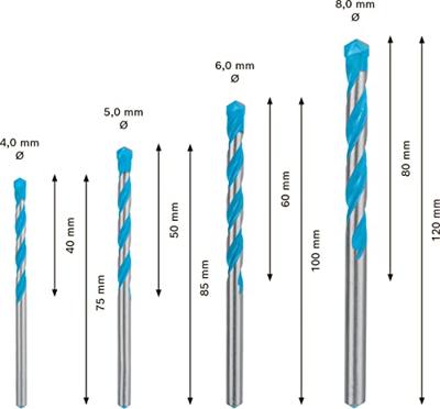 Bosch Accessories EXPERT CYL-9 MultiConstruction 2608900645 Multifunctionele boorset 4-delig 4 mm, 5 mm, 6 mm, 8 mm Cilinderschacht 4 stuk(s) - thumbnail