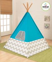 KidKraft 223 Luxe turquoise speelwigwam voor kinderen, 162 cm hoog, voor binnen en buiten - thumbnail