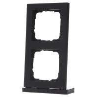 Zwart mat dubbel afdekraam Gira E2 021209