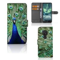 Nokia 7.2 | Nokia 6.2 | Telefoonhoesje | Met pasjeshouder | Pauw - thumbnail