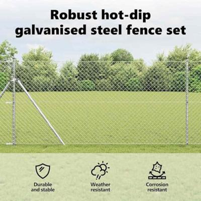 VidaXL Afrasteringspaal zilver 10 x 1 m (40 x 40 mm gaas) staal