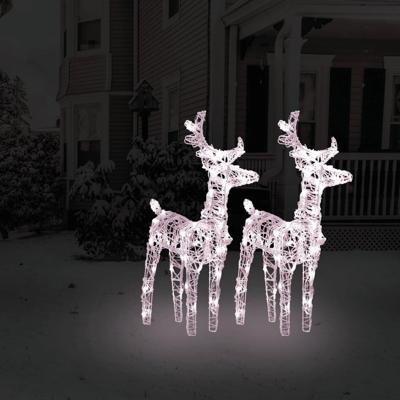 VidaXL Kerstrendieren 2 st 80 led's acryl warmwit VidaXL Kerstrendieren 2 st 80 led's acryl warmwit