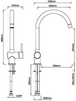 Saqu Shine keukenkraan met hendel en draaibare uitloop geborsteld messing pvd-coating - thumbnail