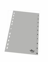 Durable 6511 Register DIN A4 1-10 Polypropyleen Grijs 10 tabbladen Bedrukte tabs 651110 - thumbnail
