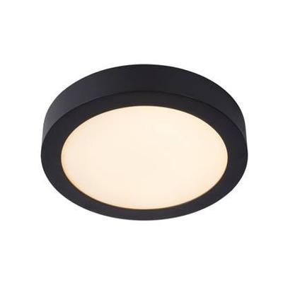 Lucide BRICE-LED - Plafonnière Badkamer - Ø 24 cm - LED Dimb. - 1x15W 3000K - IP44 - Zwart