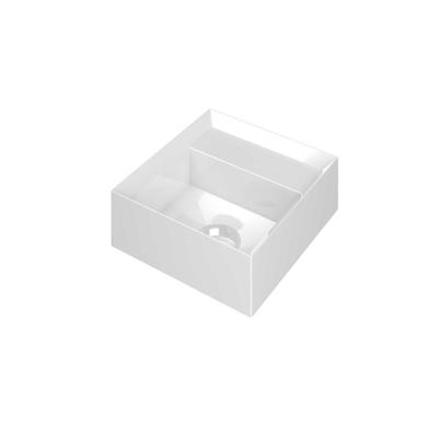 INK - Fontein Polystone Vierkant Zonder Kraangat inclusief Plug - 270x270x90 mm - Glans Wit
