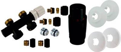 Saqu radiatorkraan middenaansluiting recht mat zwart