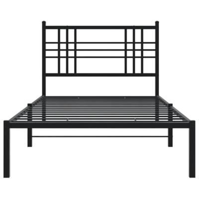 Bedframe met hoofdbord metaal zwart 90x190 cm Bedframe met hoofdbord metaal zwart 90x190 cm