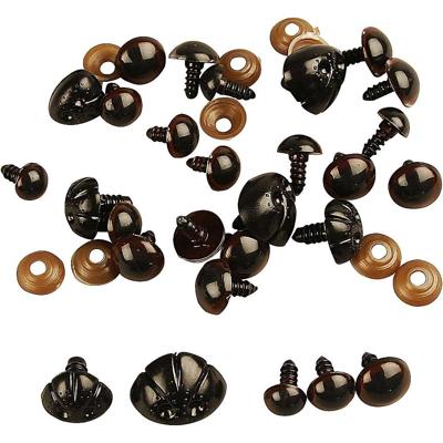 Creativ Company Teddybeer ogen & neuzen, d 10-15 mm, afm 15-25 mm, 130 div/ 1 doos