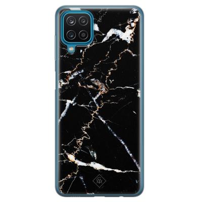Samsung Galaxy A12 siliconen hoesje - Marmer zwart