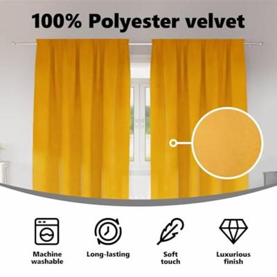 VidaXL Verduisterende gordijnen 2 pcs mosterdgeel 140 x 225 cm fluweel VidaXL Verduisterende gordijnen 2 pcs mosterdgeel 140 x 225 cm fluweel